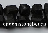 CNG5458 15.5 inches 8*12mm - 12*16mm nuggets black tourmaline beads