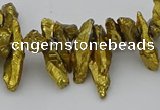 CNG5462 15.5 inches 6*10mm - 8*20mm nuggets plated quartz beads