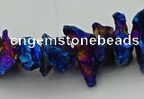 CNG5468 15.5 inches 6*10mm - 8*20mm nuggets plated quartz beads