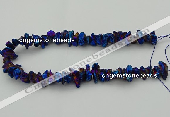 CNG5468 15.5 inches 6*10mm - 8*20mm nuggets plated quartz beads