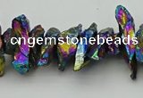 CNG5469 15.5 inches 6*10mm - 8*20mm nuggets plated quartz beads