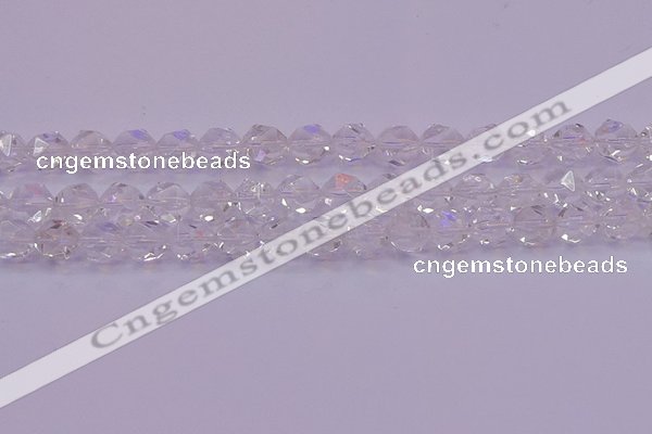 CNG5472 15.5 inches 8mm faceted nuggets white crystal beads