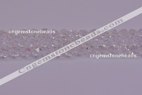 CNG5473 15.5 inches 10mm faceted nuggets white crystal beads