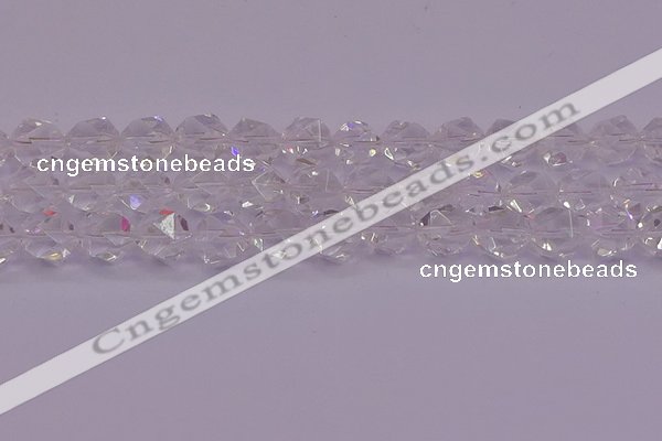 CNG5474 15.5 inches 12mm faceted nuggets white crystal beads