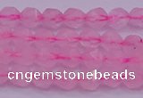 CNG5481 15.5 inches 6mm faceted nuggets rose quartz beads