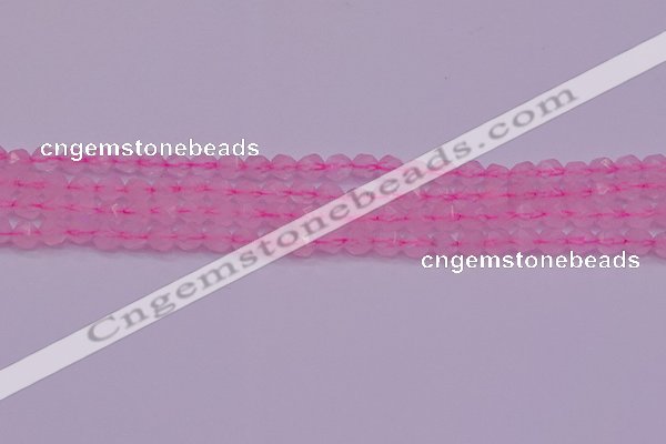 CNG5481 15.5 inches 6mm faceted nuggets rose quartz beads