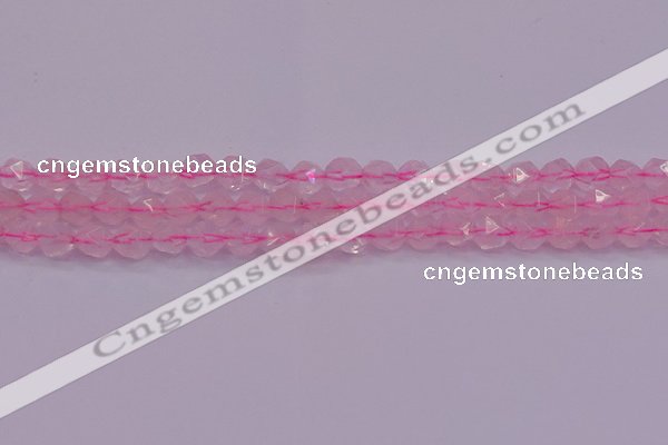 CNG5482 15.5 inches 8mm faceted nuggets rose quartz beads