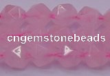 CNG5483 15.5 inches 10mm faceted nuggets rose quartz beads