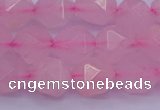 CNG5484 15.5 inches 12mm faceted nuggets rose quartz beads