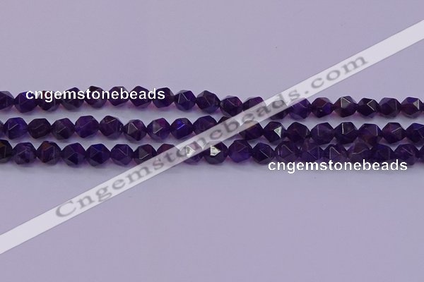 CNG5492 15.5 inches 8mm faceted nuggets amethyst gemstone beads