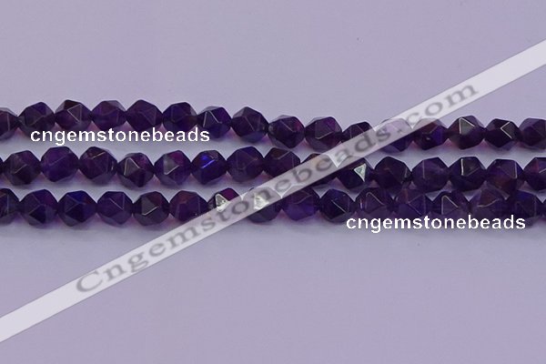 CNG5494 15.5 inches 12mm faceted nuggets amethyst gemstone beads