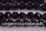 CNG5501 15.5 inches 6mm faceted nuggets black agate beads