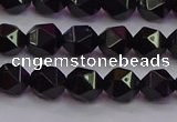 CNG5502 15.5 inches 8mm faceted nuggets black agate beads