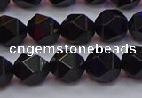 CNG5503 15.5 inches 10mm faceted nuggets black agate beads