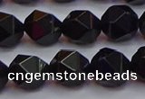 CNG5504 15.5 inches 12mm faceted nuggets black agate beads