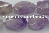 CNG5510 12*16mm - 15*25mm faceted nuggets lavender amethyst beads