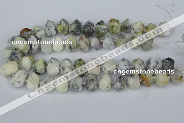 CNG5520 12*16mm - 15*20mm faceted nuggets white opal gemstone beads