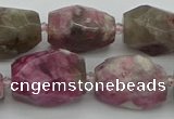 CNG5523 12*16mm - 15*25mm faceted nuggets pink tourmaline beads