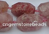 CNG5552 15*20mm - 18*28mm faceted nuggets strawberry quartz beads