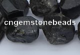 CNG5556 15.5 inches 15*20mm - 18*22mm nuggets black tourmaline beads