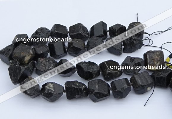 CNG5557 15.5 inches 18*22mm - 22*25mm nuggets black tourmaline beads