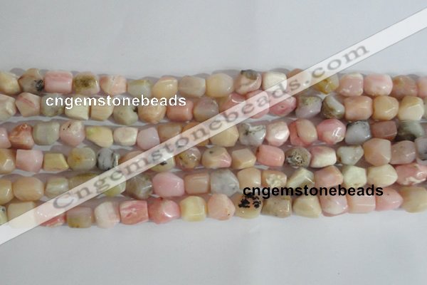 CNG556 15.5 inches 8*10mm nuggets pink opal gemstone beads