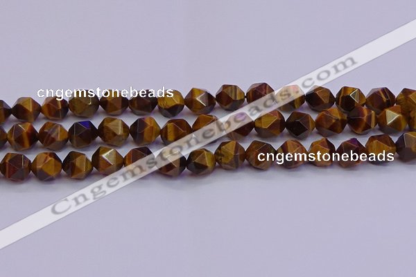 CNG5578 15.5 inches 10mm faceted nuggets yellow tiger eye beads