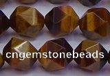 CNG5579 15.5 inches 12mm faceted nuggets yellow tiger eye beads