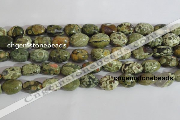 CNG558 15.5 inches 13*18mm nuggets rhyolite gemstone beads