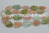 CNG5591 15.5 inches 22*28mm - 25*35mm faceted freeform morganite beads