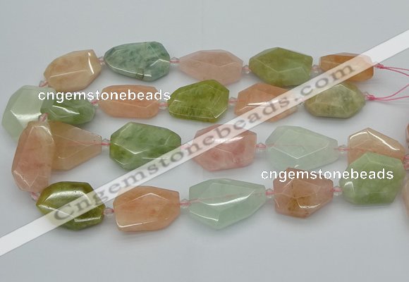 CNG5591 15.5 inches 22*28mm - 25*35mm faceted freeform morganite beads