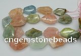 CNG5592 15.5 inches 25*35mm - 30*40mm faceted freeform morganite beads