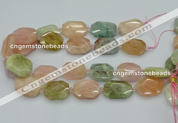 CNG5593 15.5 inches 20*25mm - 25*30mm faceted freeform morganite beads