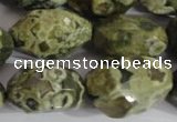 CNG560 15.5 inches 14*20mm faceted nuggets rhyolite gemstone beads