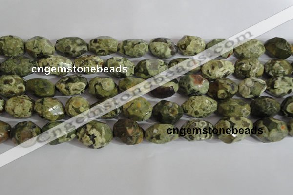 CNG560 15.5 inches 14*20mm faceted nuggets rhyolite gemstone beads