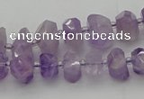 CNG5601 6*16mm - 8*18mm faceted nuggets lavender amethyst beads