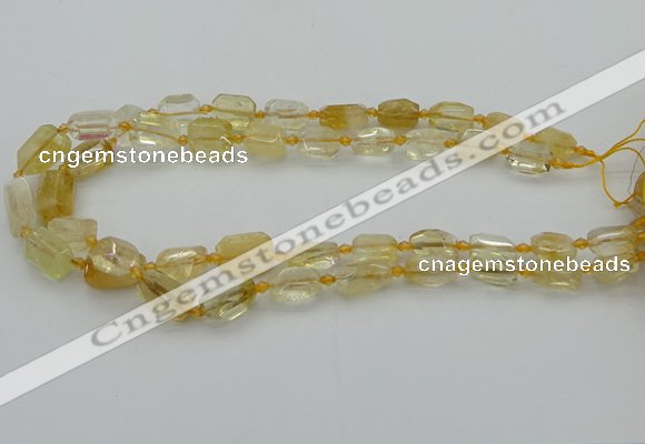 CNG5604 15.5 inches 8*12mm - 13*18mm faceted nuggets citrine beads