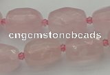 CNG5608 15.5 inches 10*14mm - 13*18mm faceted nuggets rose quartz beads