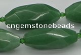 CNG5614 15.5 inches 15*35mm - 18*40mm faceted rice green aventurine beads