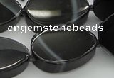 CNG5618 15.5 inches 22*30mm freeform black agate gemstone beads