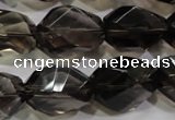 CNG562 15.5 inches 15*20mm faceted nuggets smoky quartz beads