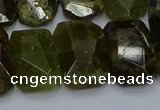 CNG5624 15.5 inches 15*20mm - 18*25mm faceted freeform green garnet beads