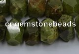 CNG5625 15.5 inches 10*14mm - 13*18mm faceted nuggets green garnet beads