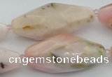 CNG5635 15.5 inches 15*35mm - 18*40mm faceted rice pink opal beads