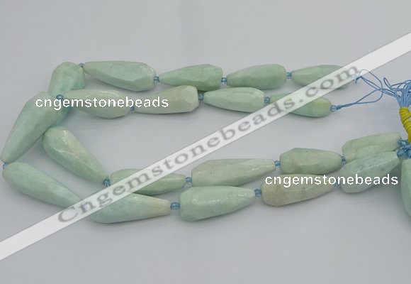 CNG5636 15.5 inches 15*35mm - 18*45mm faceted teardrop amazonite beads