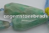 CNG5638 15.5 inches 15*35mm - 18*45mm faceted teardrop amazonite beads