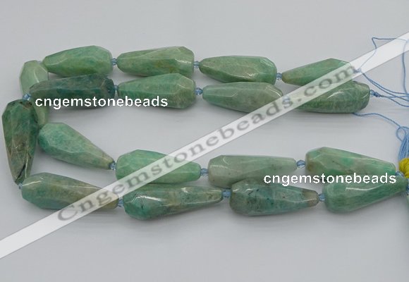 CNG5638 15.5 inches 15*35mm - 18*45mm faceted teardrop amazonite beads