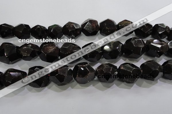 CNG564 15.5 inches 20*22mm faceted nuggets red garnet beads