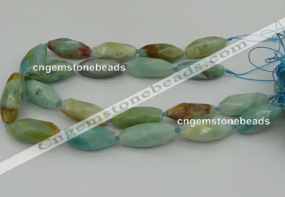 CNG5641 15.5 inches 15*35mm - 18*40mm faceted rice amazonite beads