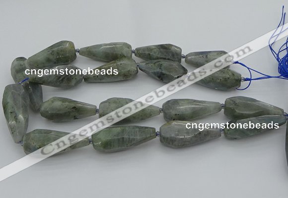 CNG5642 15.5 inches 15*35mm - 18*45mm faceted teardrop labradorite beads